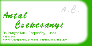 antal csepcsanyi business card